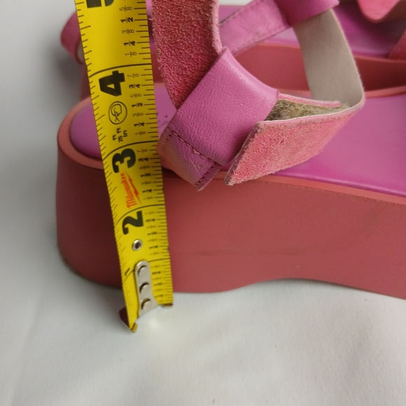 L'INTERVALLE Chunky Platform Women Sandals Pink Suede Size 41 = 10 US - Picture 9 of 10